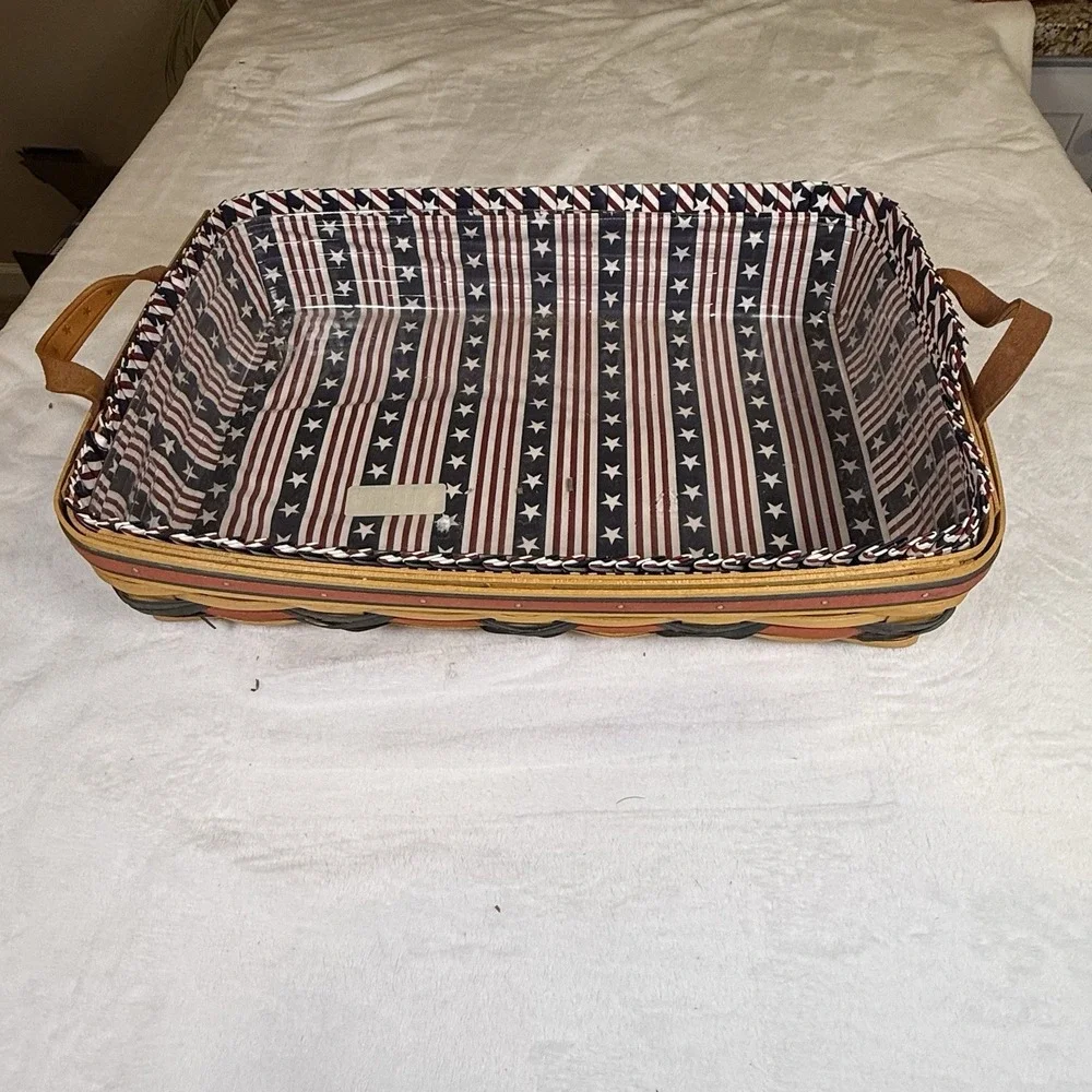 Longaberger 2000 Hostess Star Spangled Serving Tray Basket Liner Protector 18091